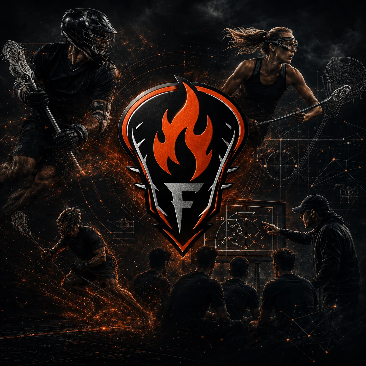 Forge Advisory Board mission visual showing elite lacrosse athletes, strategy, leadership, and the Forge standard